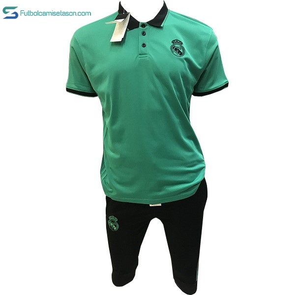 Polo Real Madrid Conjunto Completo 2017/18 Verde Negro